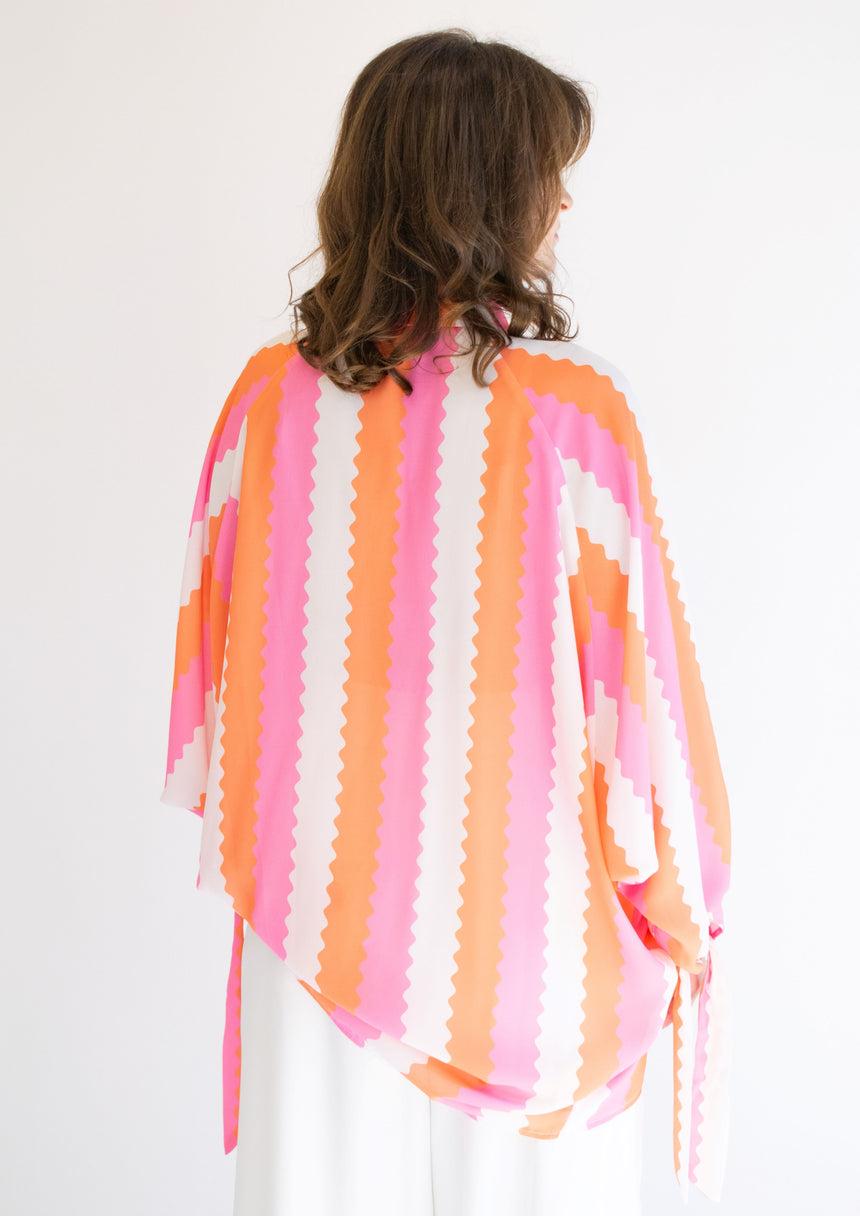 Stacey Pink and Orange Wave Shirt