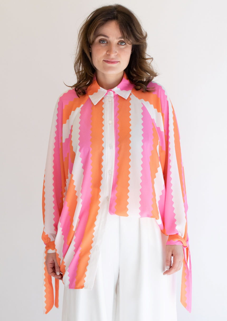 Stacey Pink and Orange Wave Shirt