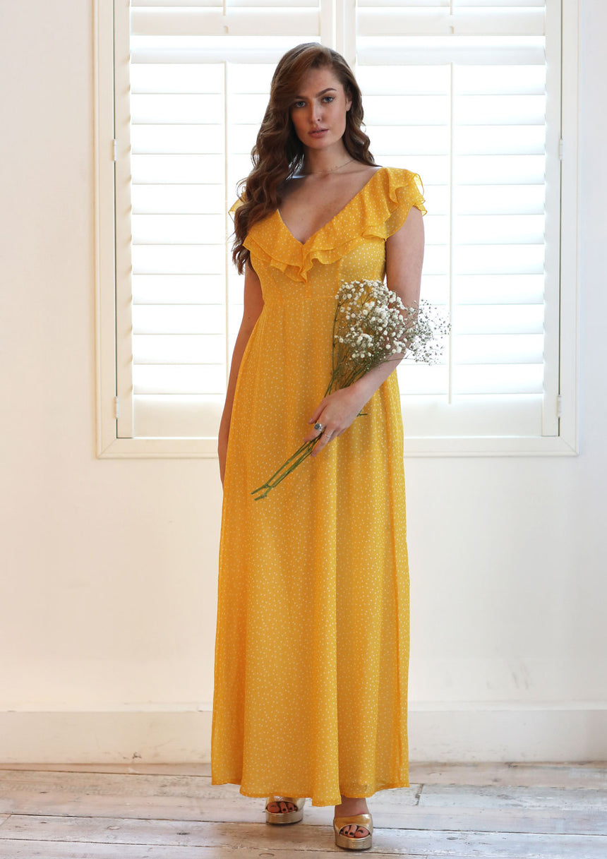 Janis Yellow Spot Dress