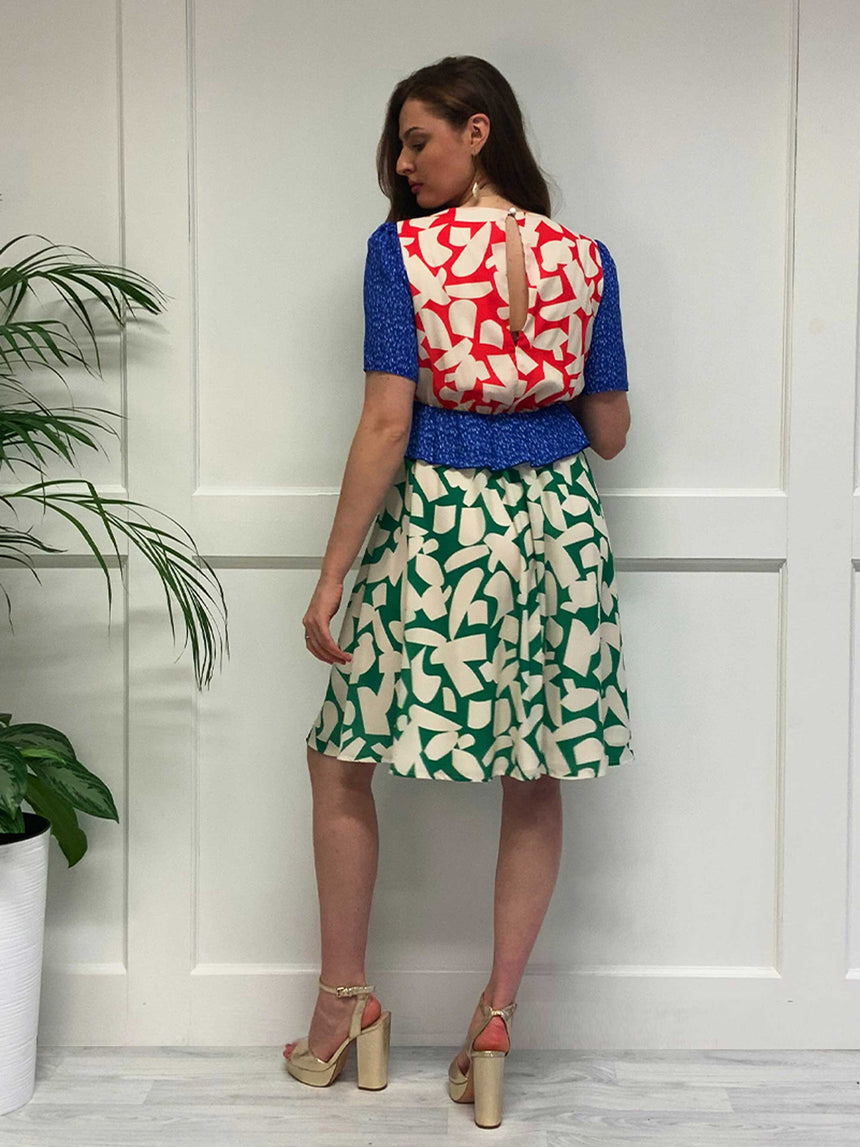 The Gigi Dress in Mixed Geo Print