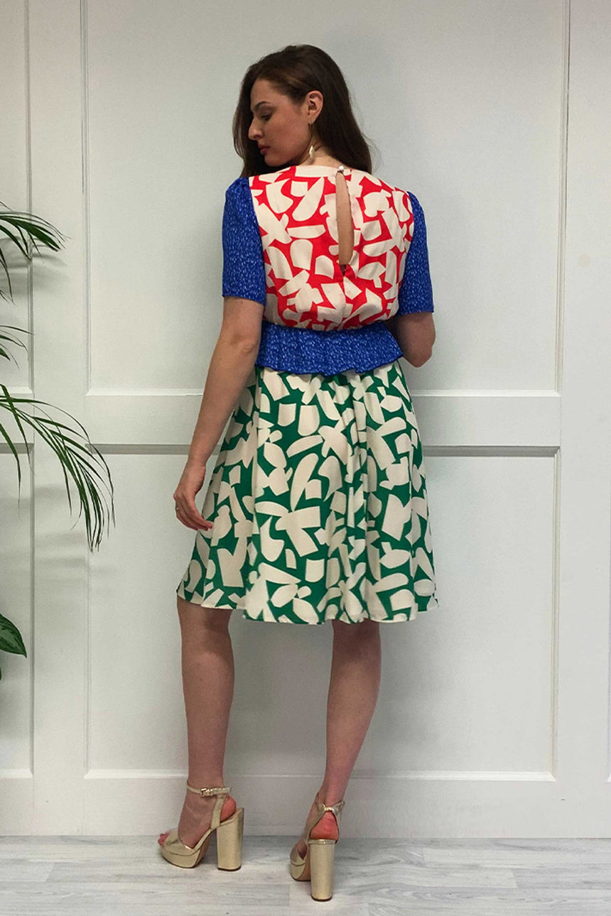 The Gigi Dress in Mixed Geo Print
