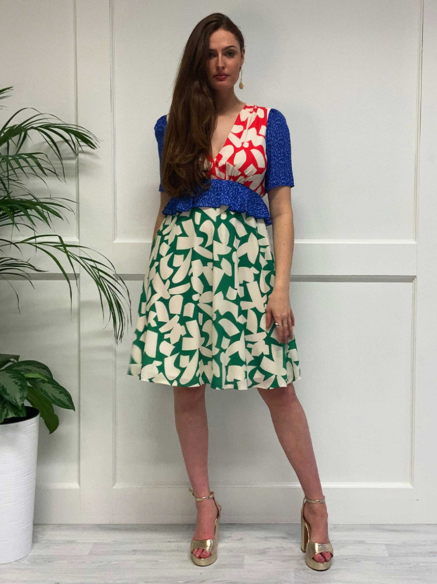 The Gigi Dress in Mixed Geo Print