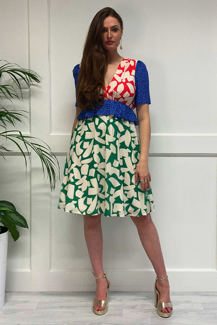 The Gigi Dress in Mixed Geo Print