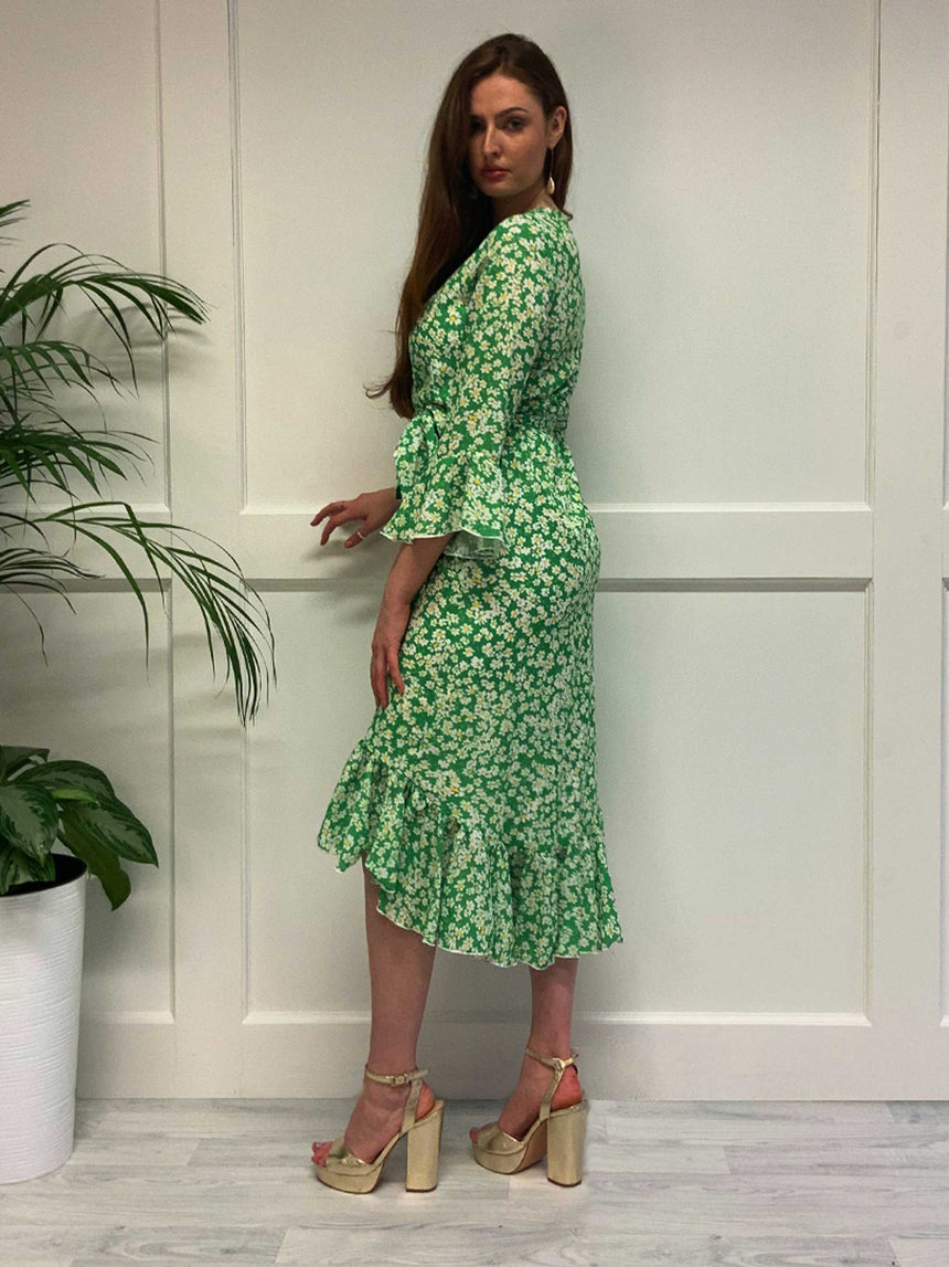Olivia Green Ditsy Midaxi Dress