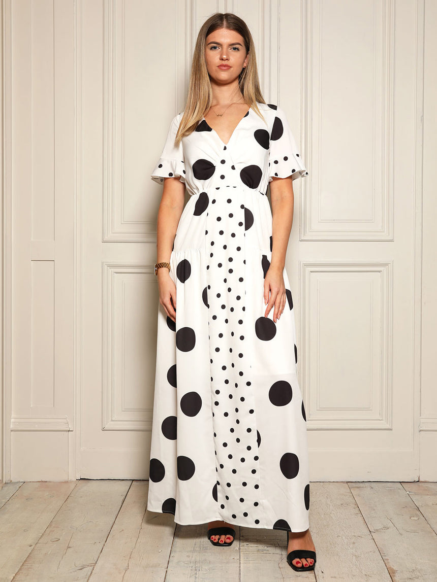 Connie Mixed Polka Dot Dress