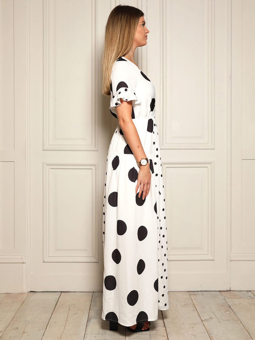 Connie Mixed Polka Dot Dress