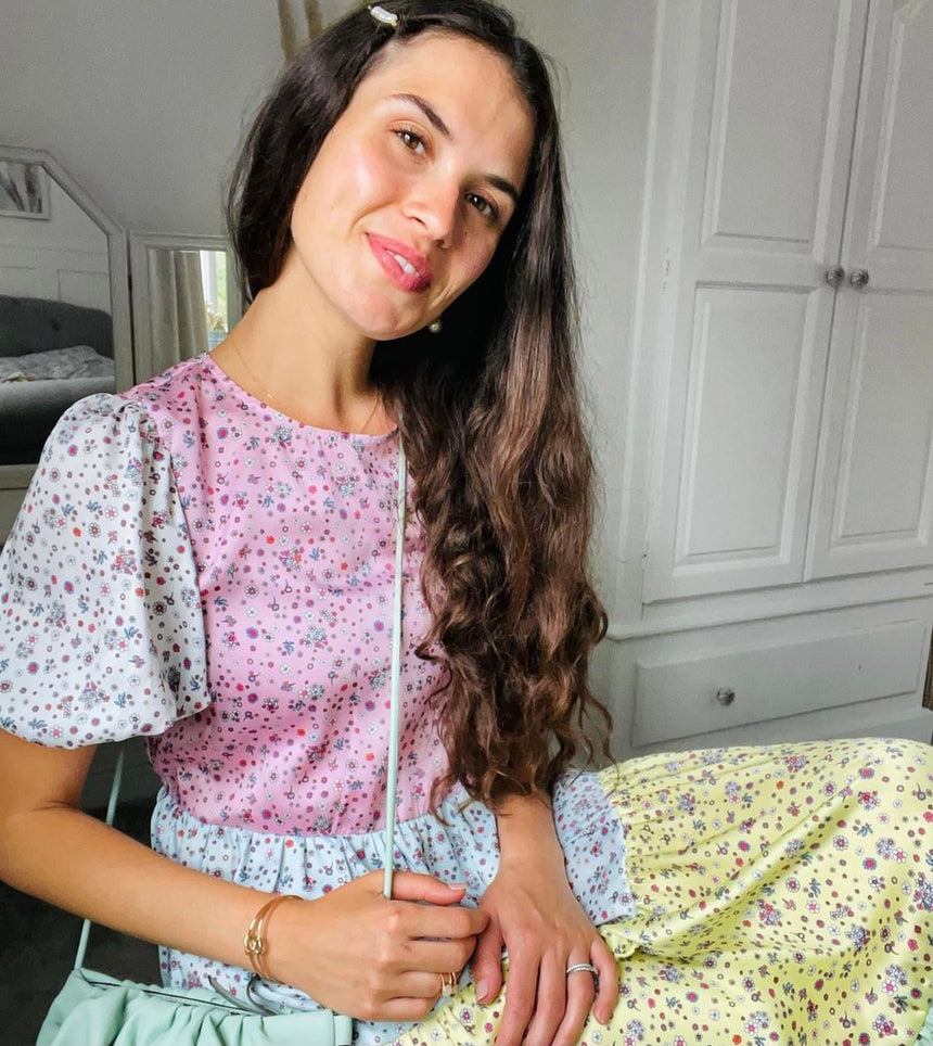 The DeeDee Tiered Dress in Mixed Pastel Ditsy Print