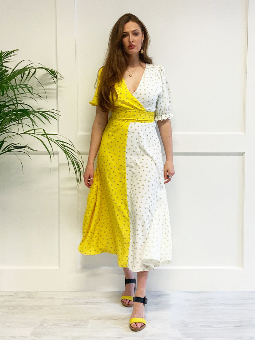 The Annie Yellow and White Co-Ord Top