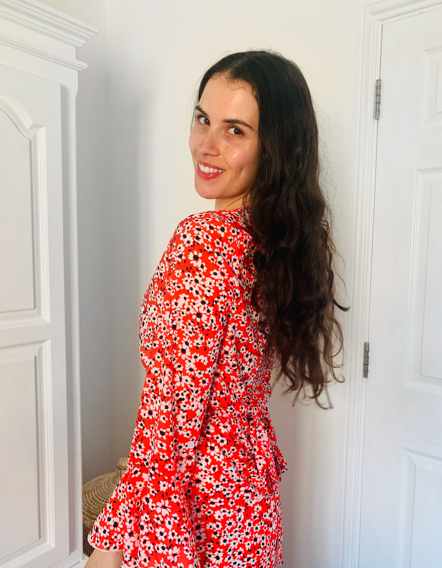 Olivia Red Ditsy Midaxi Dress