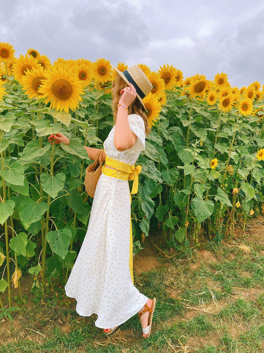 The Annie Yellow and White Co-Ord Skirt