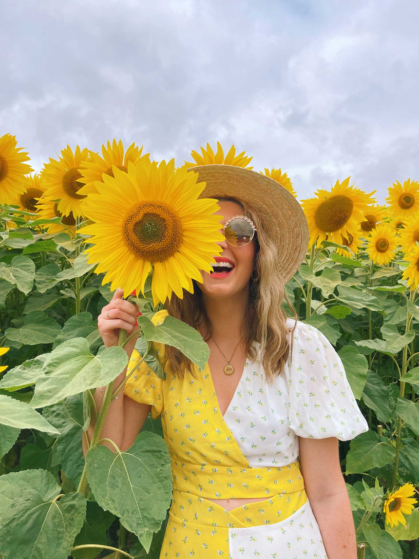 The Annie Yellow and White Co-Ord Skirt