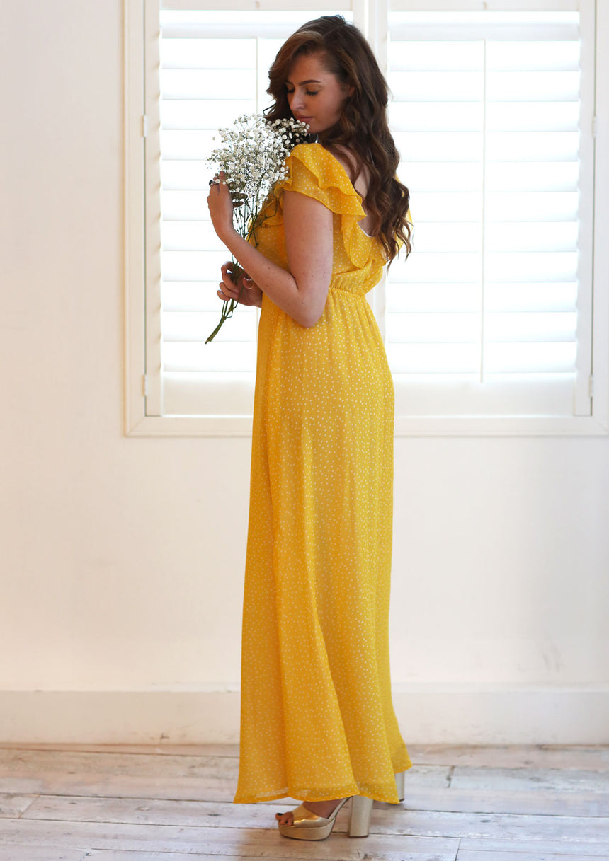 Janis Yellow Spot Dress