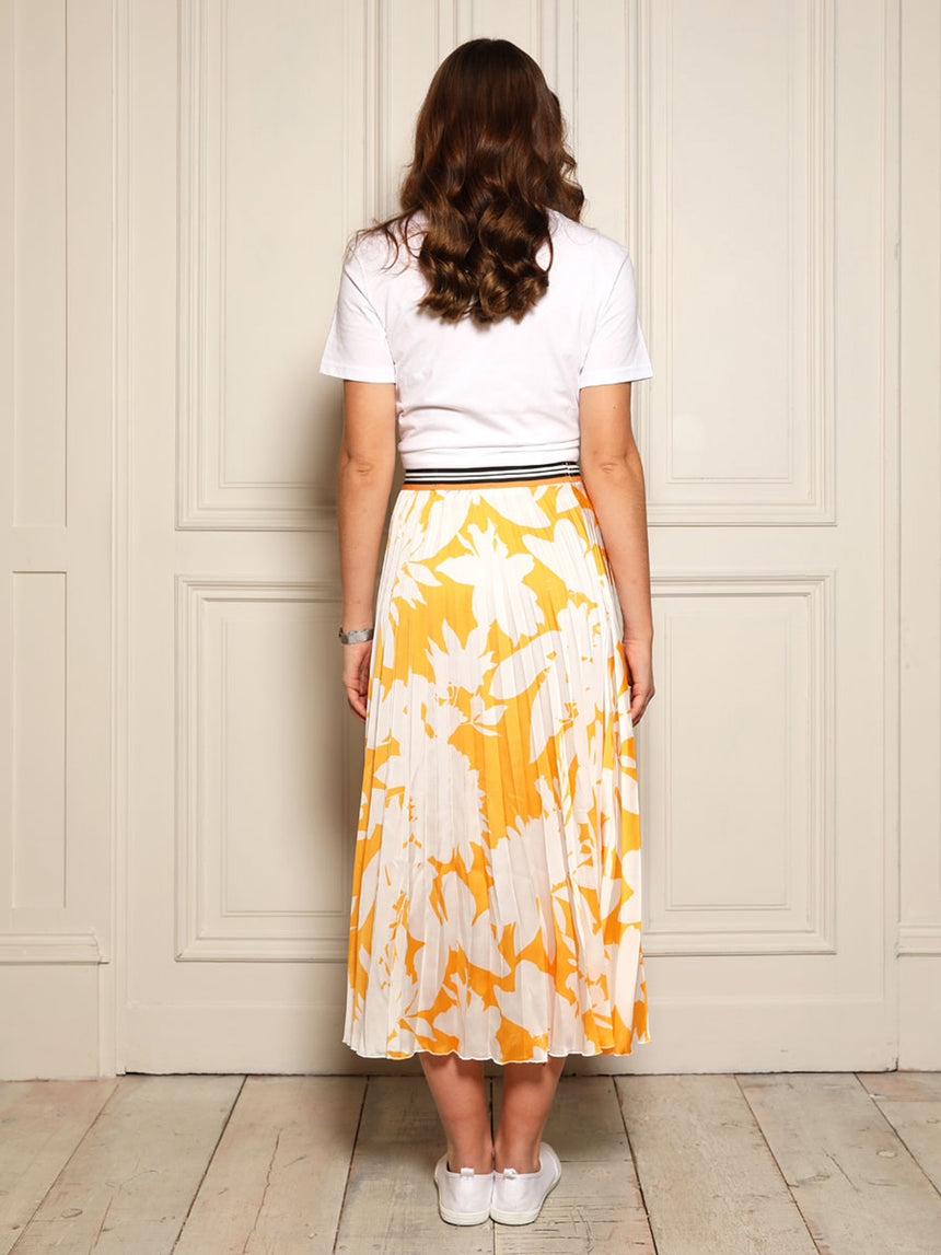 Melody Yellow Floral Pleat Skirt