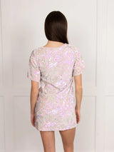 Pink Velvet Sequin Mini Dress
