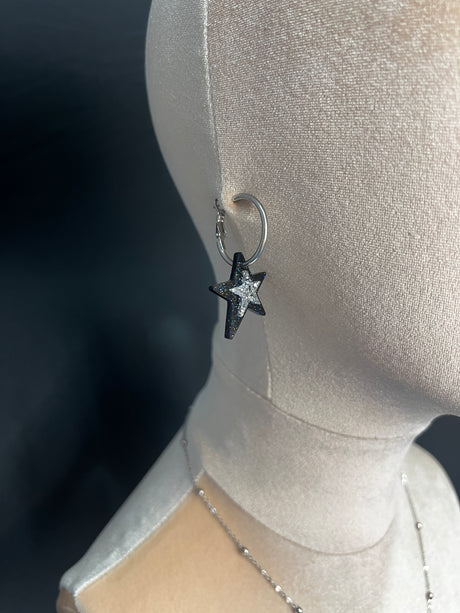 Silver Twin Star Earrings