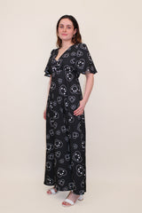 Grace Satin Maxi Dress in Smiley Print