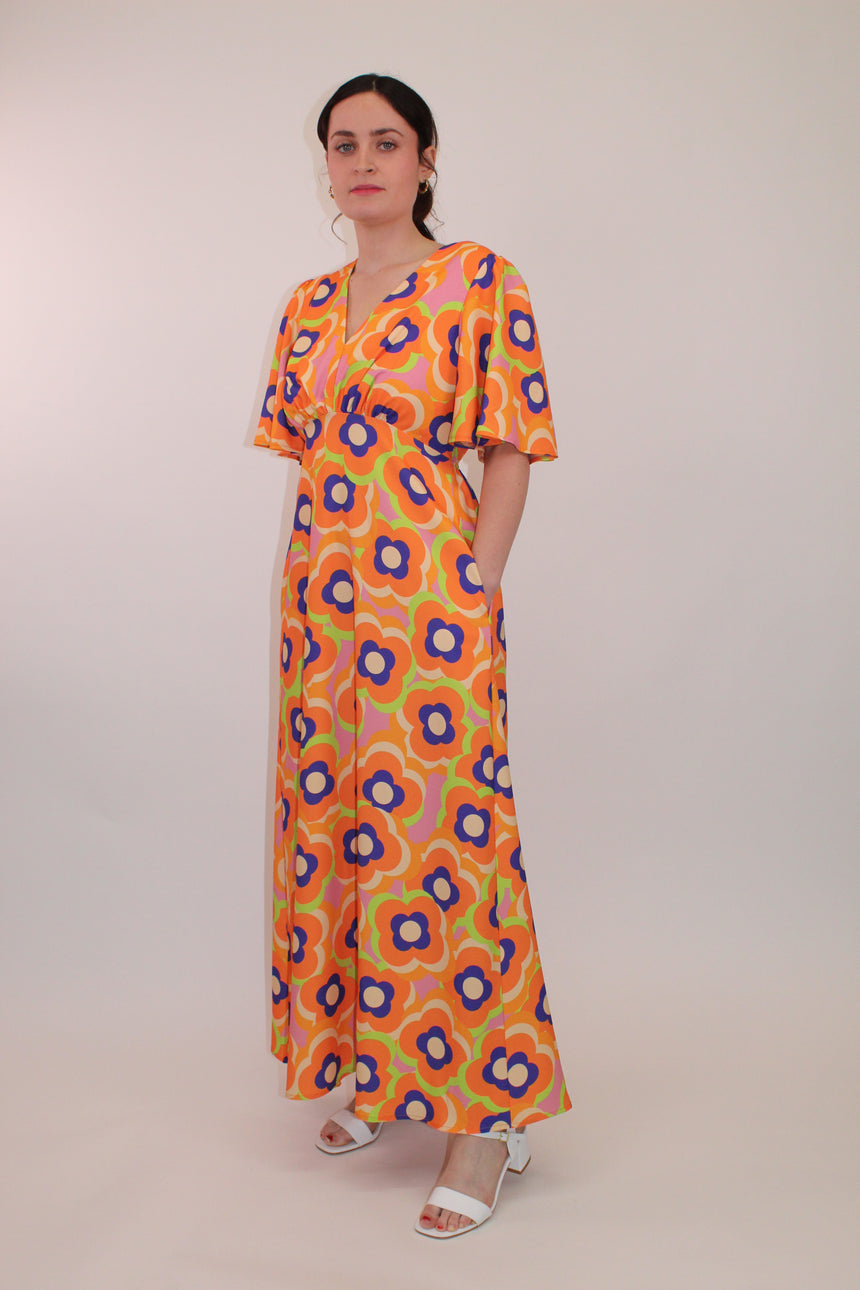 Grace Maxi Retro Floral Dress