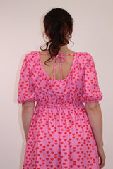 Heart Print Mini Dress