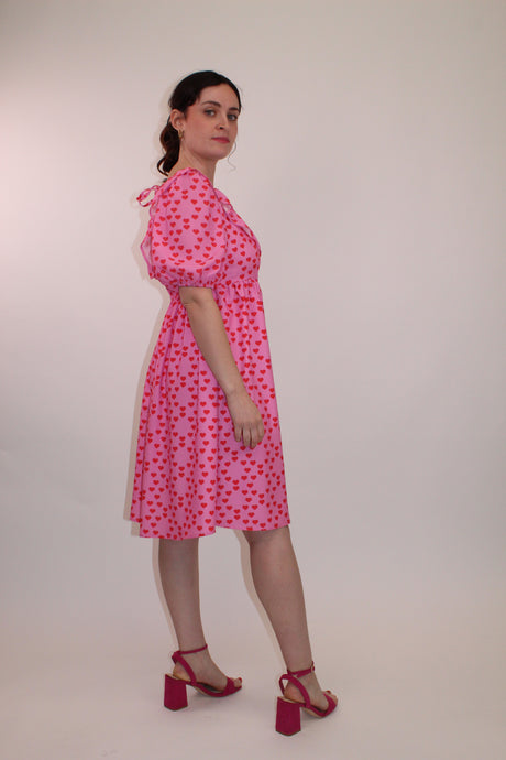 Heart Print Mini Dress