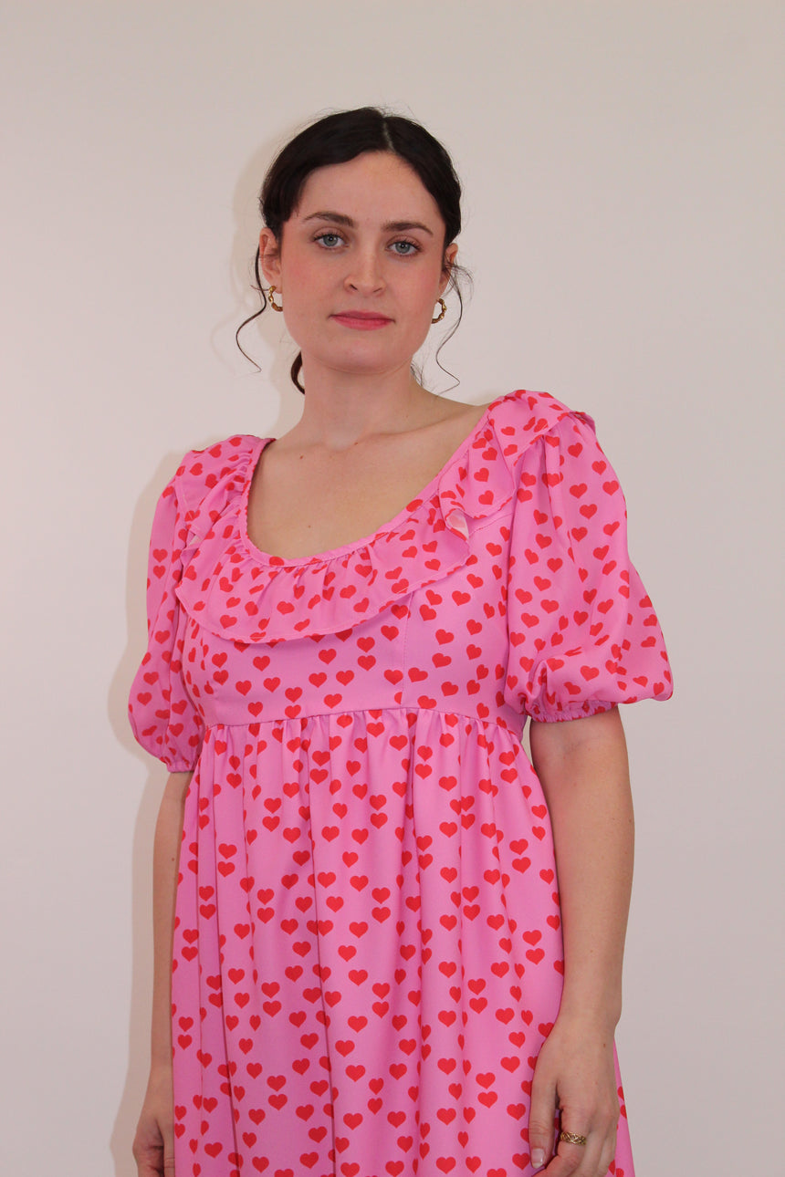 Heart Print Mini Dress
