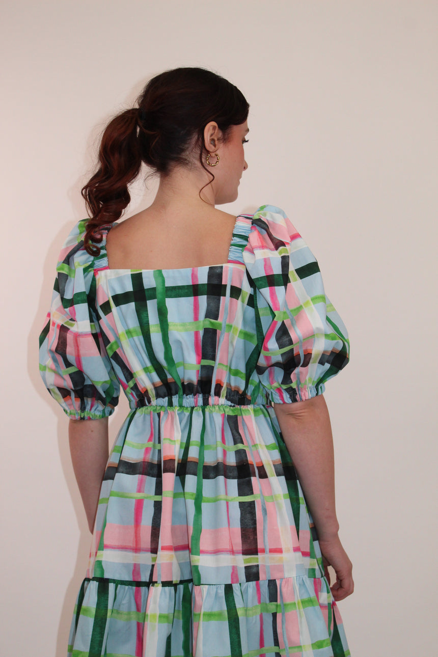Cotton Check Mini Dress