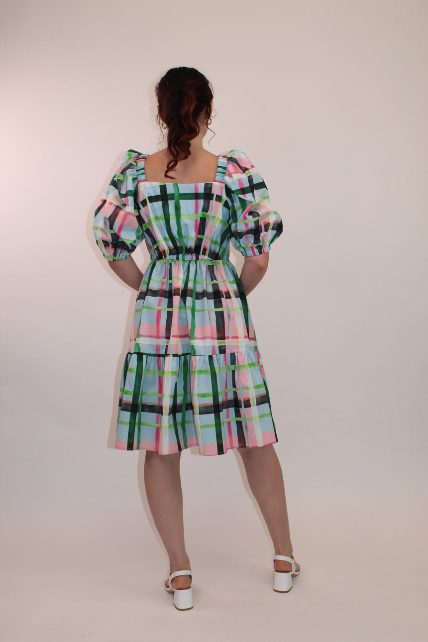Cotton Check Mini Dress