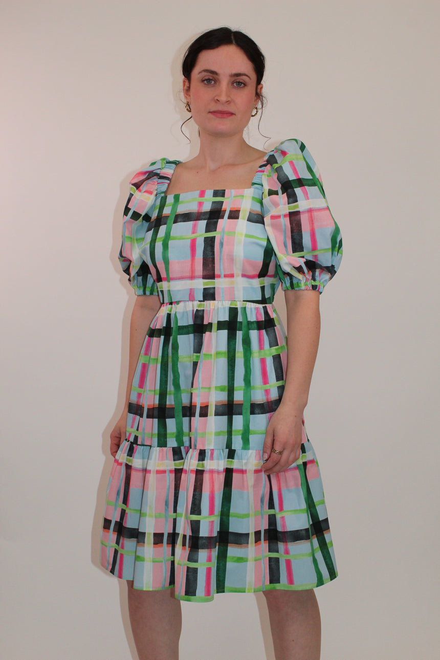 Cotton Check Mini Dress