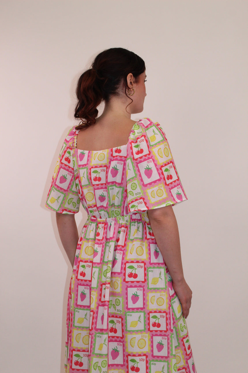 Cordelia Maxi Dress in Post Card Print