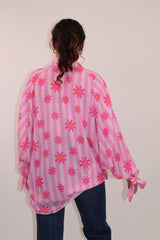 Stacey Striped Daisy Chiffon Shirt