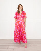 Grace Maxi Dress in Swoosh Heart Print