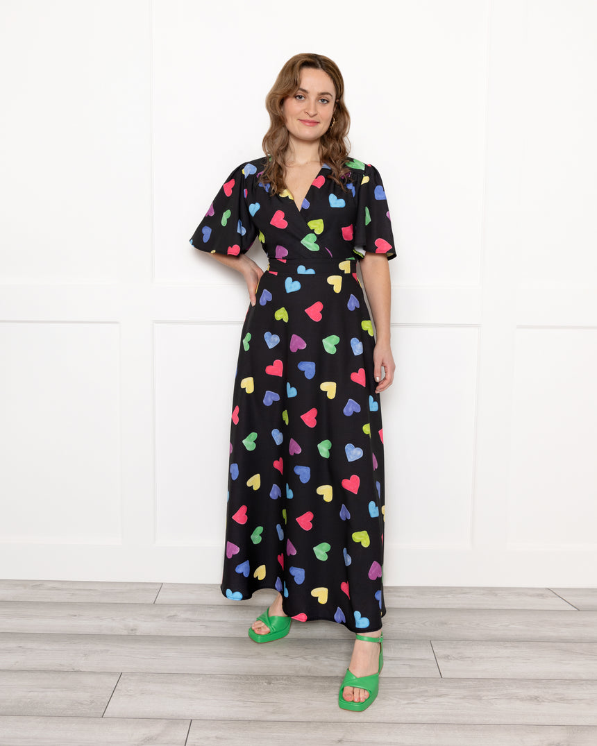 Joni Maxi Dress in Painted Hearts