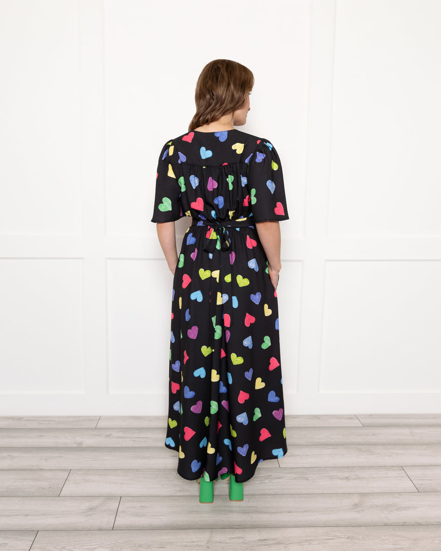 Joni Maxi Dress in Painted Hearts