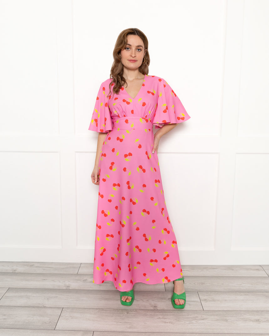 Kai Maxi Dress in Cherry Hearts