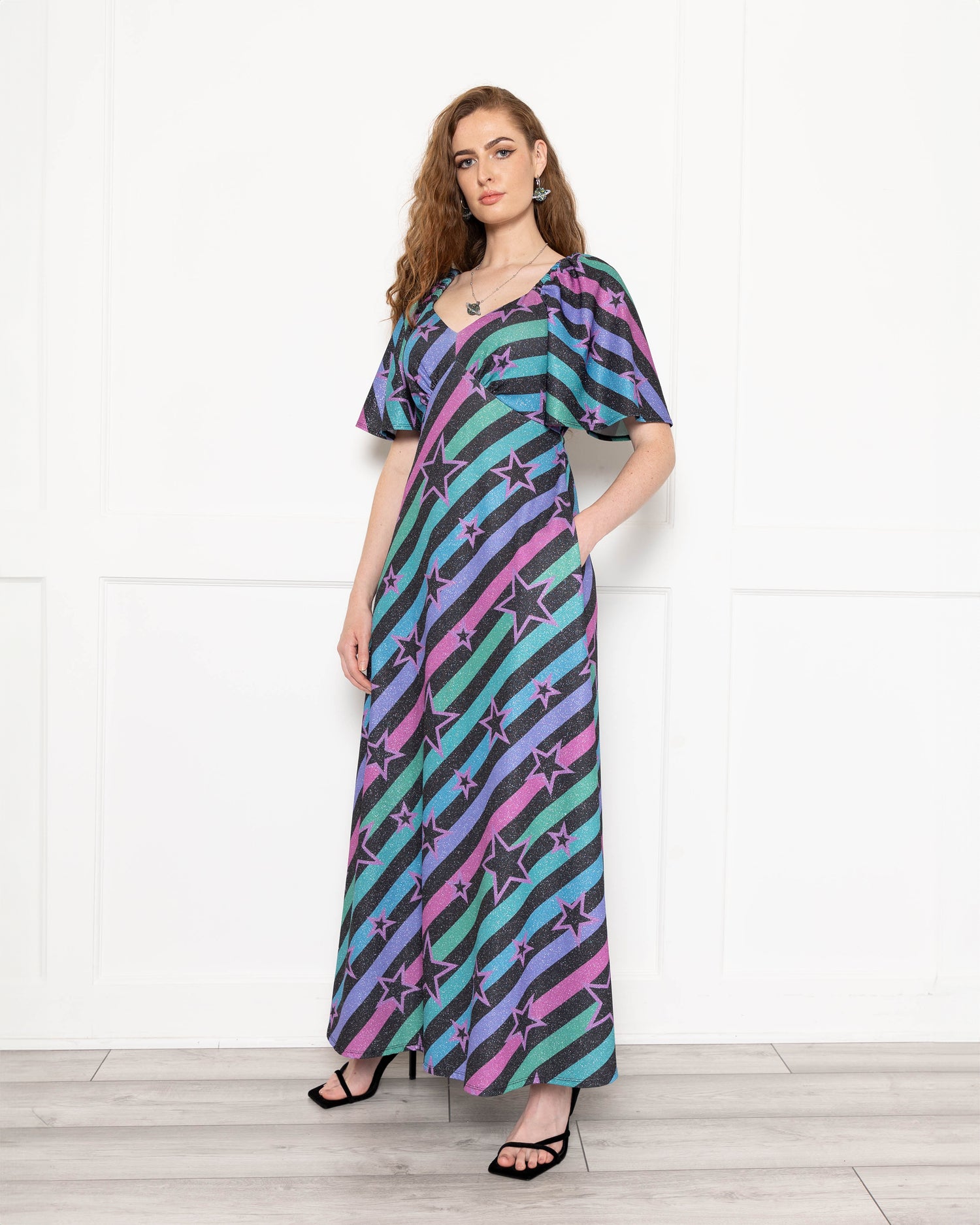 Glitter Stripe Angel Maxi Dress Twisted Wunder Glitter Stripe Angel Maxi Dress Twisted Wunder