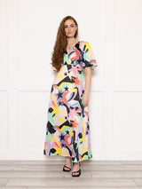 Pastel Ziggy Star Satin Maxi Dress