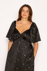 Party Edit: Gold Star Foil Maxi Dress