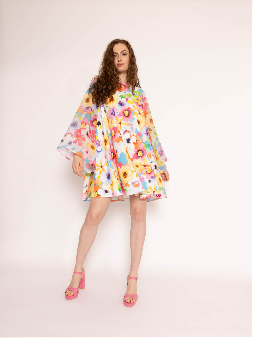 Sue Flare Sleeve Mini Dress