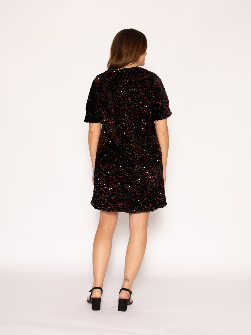 Sequin Mini T-Shirt Dress