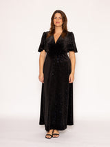 Sophia Glitter Velvet Maxi Dress