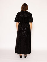 Twisted Wunder Grace Black Sequin Maxi Dress