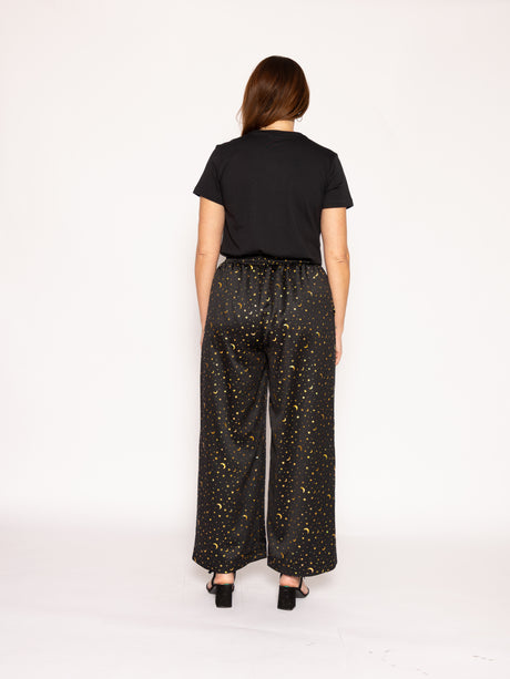 Gold Star Foil Wide Leg Trousers