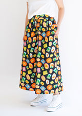 Linen post card  Maxi Skirt