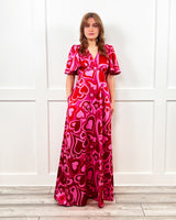 Grace Evening Maxi Dress in Swoosh Heart Print