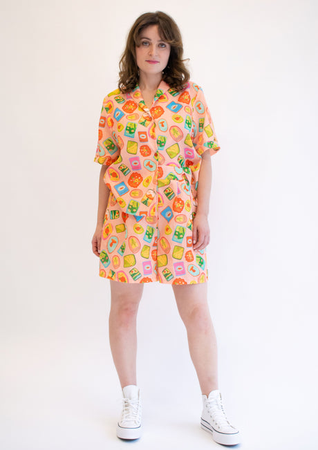Linen Postcard Shorts