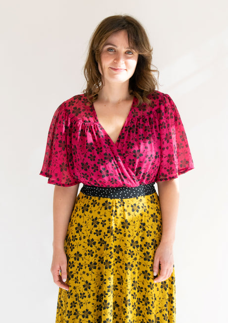 Amy pink and yellow Floral dress