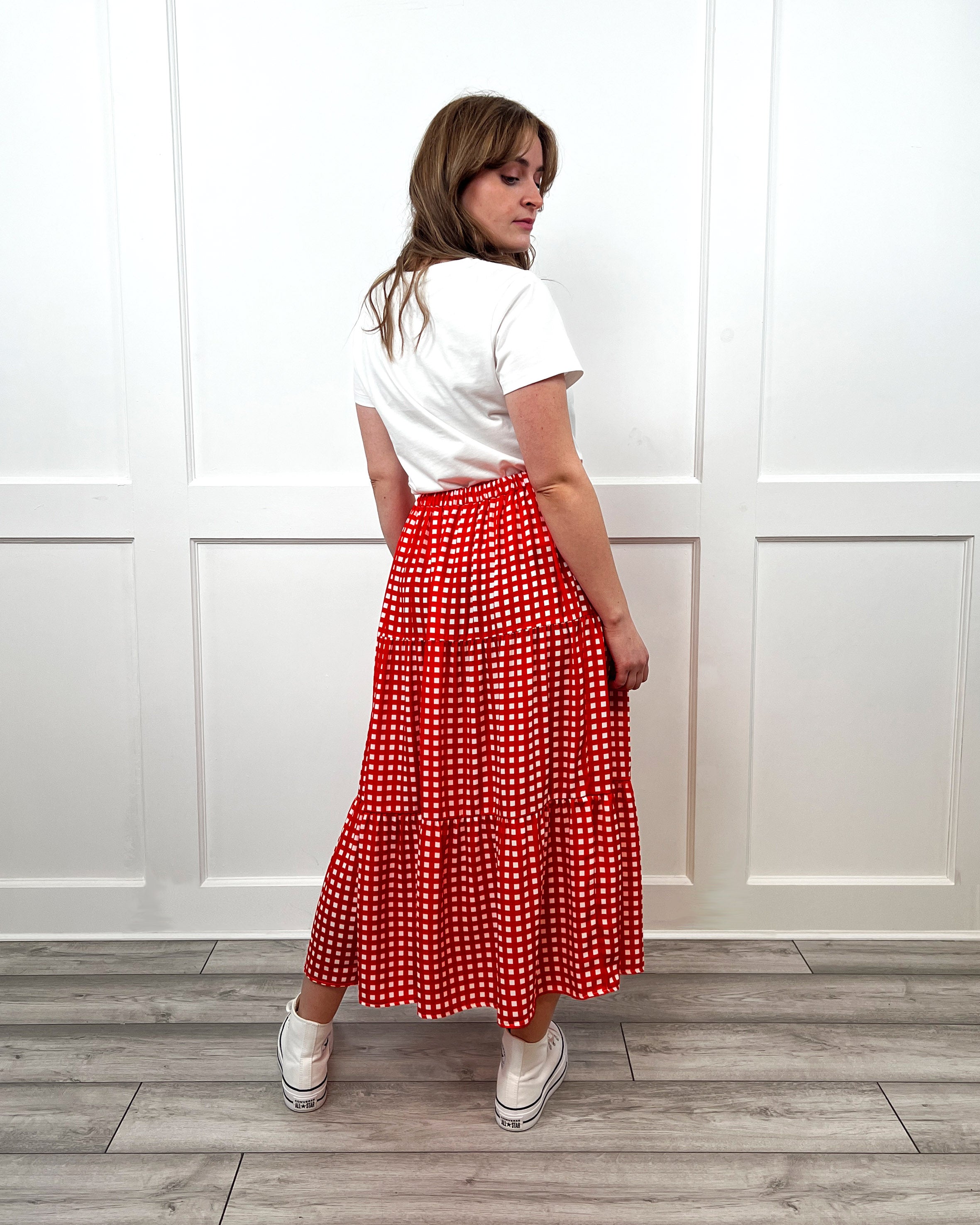 Dolly Gingham Skirt in Red | Twisted Wunder