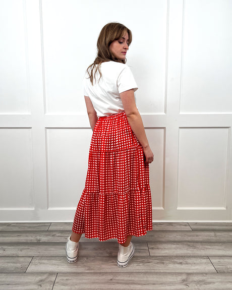 Dolly Gingham Skirt in Red