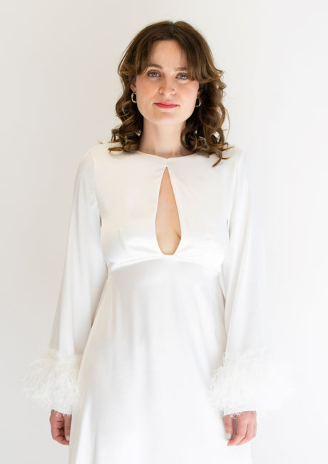 Mini Dress Feathered Dress