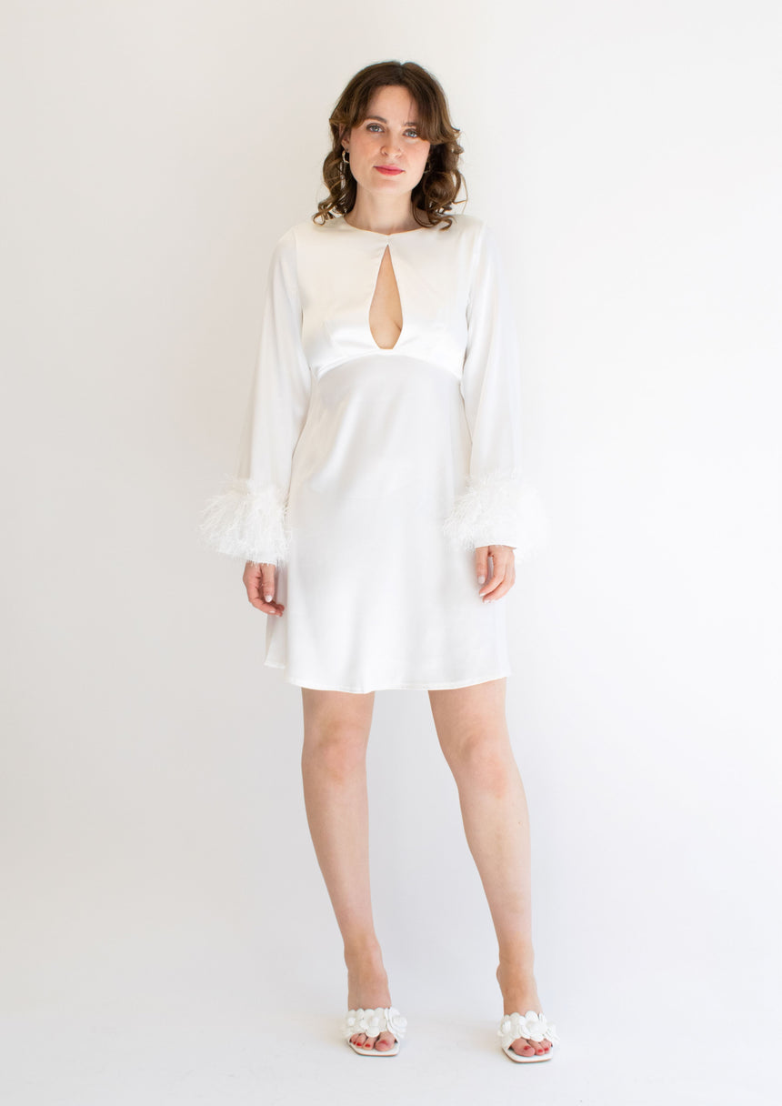 Mini Dress Feathered Dress