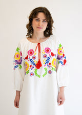 Linen Embroidered Maxi Dress